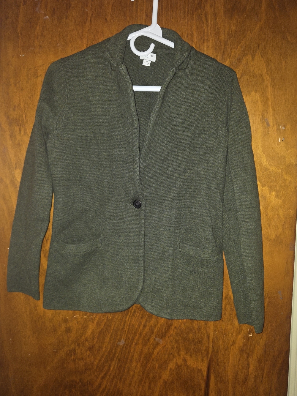 ​J.Crew Olive Green Cotton Sweater Blazer Jacket Coatigan Small